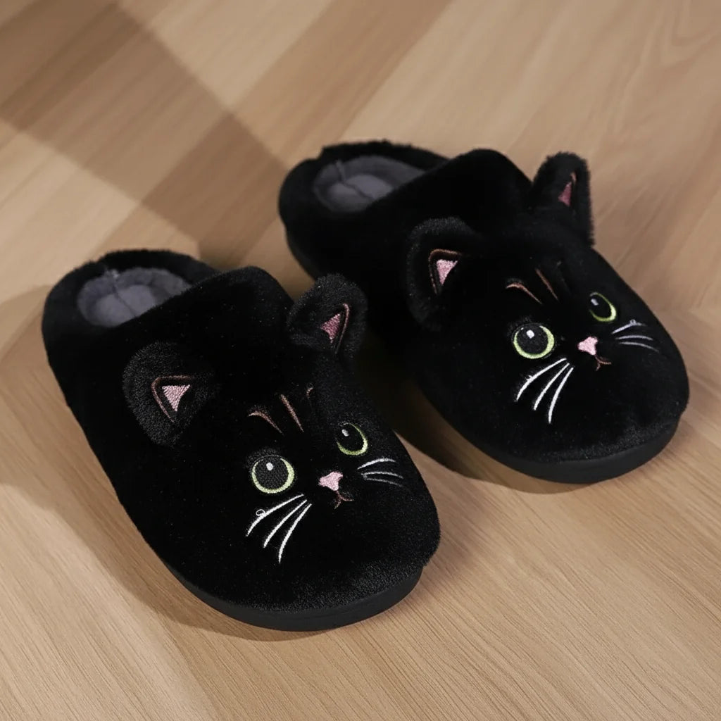 FuzzySlides - Cozy Cat Slippers for Comfort