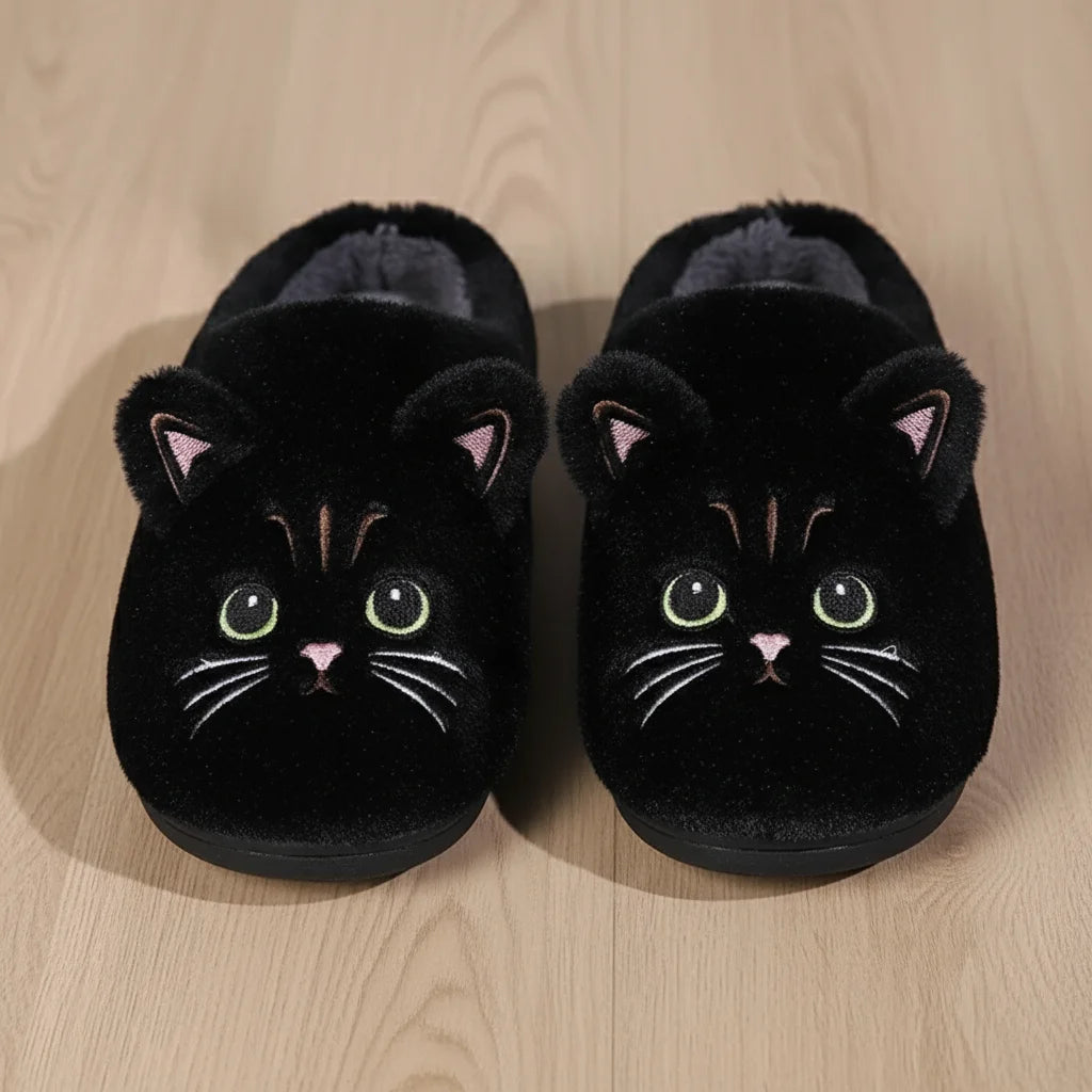 FuzzySlides - Cozy Cat Slippers for Comfort